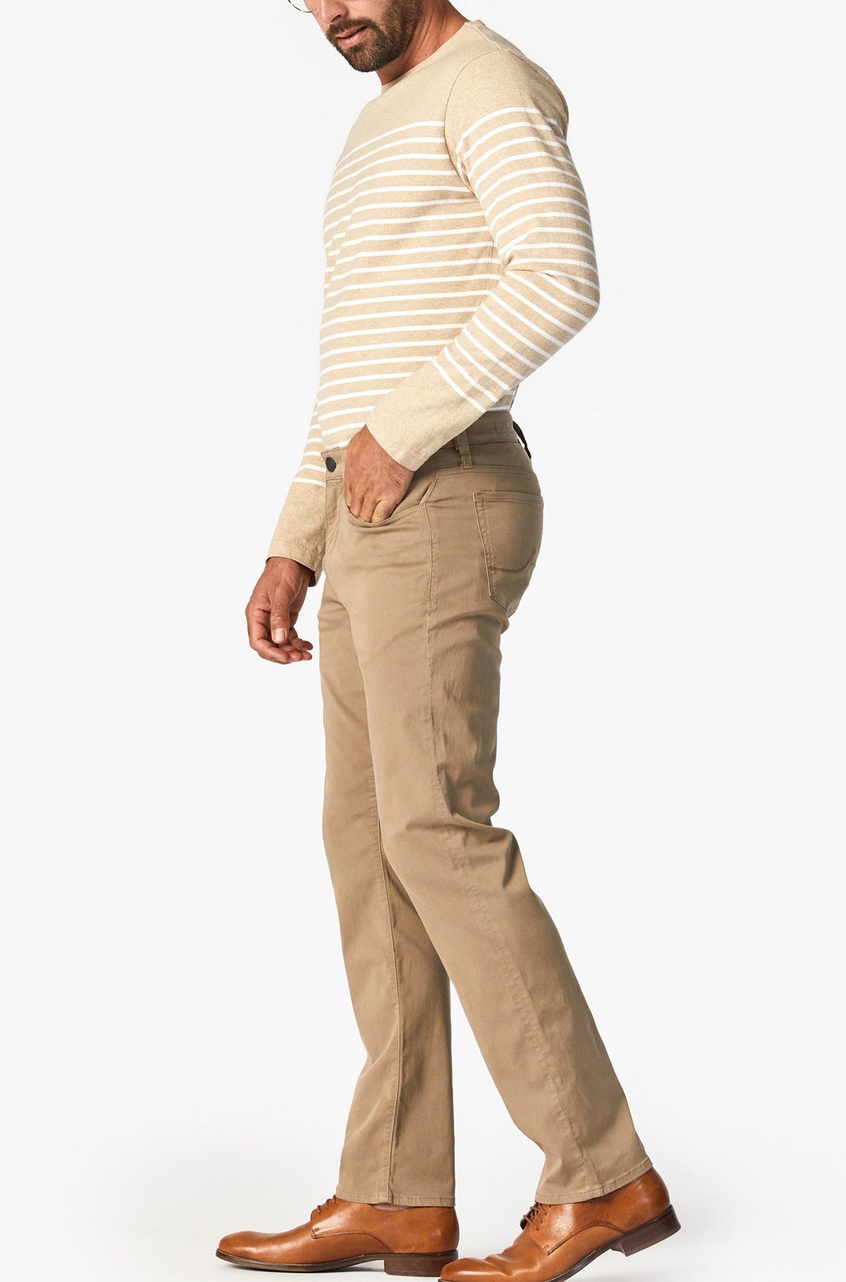 Pantalon pour homme par 34 Heritage | Courage/H0031080290 Sergé Noix Grillées/Roasted Cashew Twill | Machemise.ca, vêtements mode pour hommes