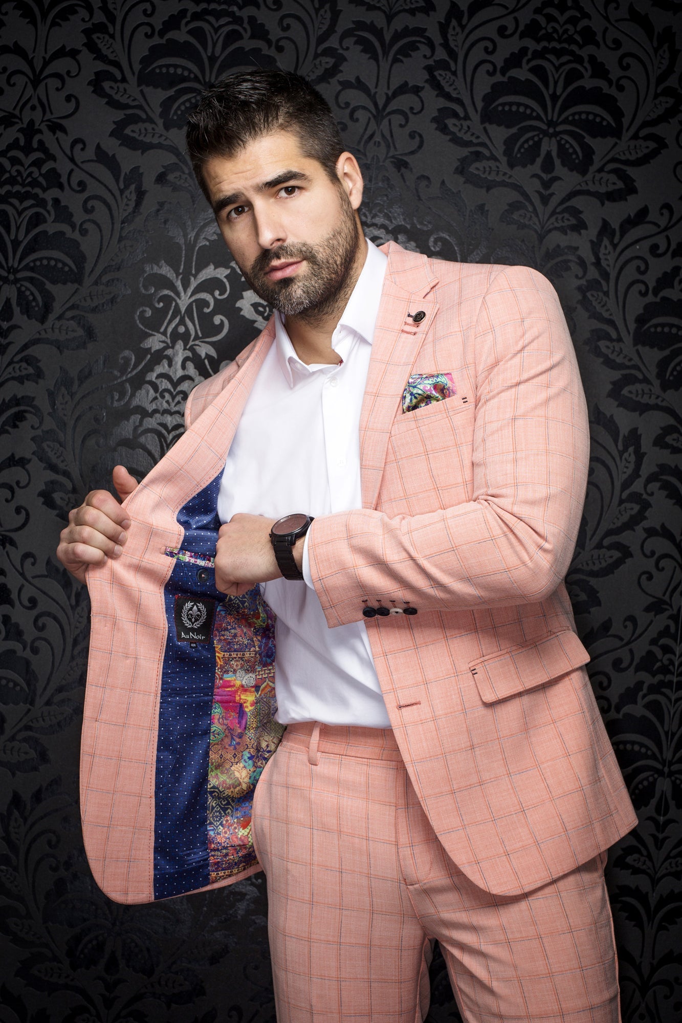 Men's blazer by Au Noir PICCOLI Orange Menshirt, entire