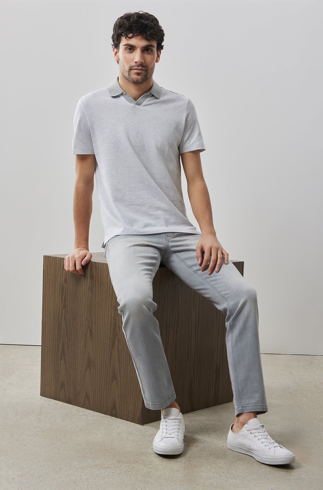Polo col ouvert pour homme par Robert Barakett | Fitch RB41064 GREY | Machemise.ca, vêtements mode pour hommes