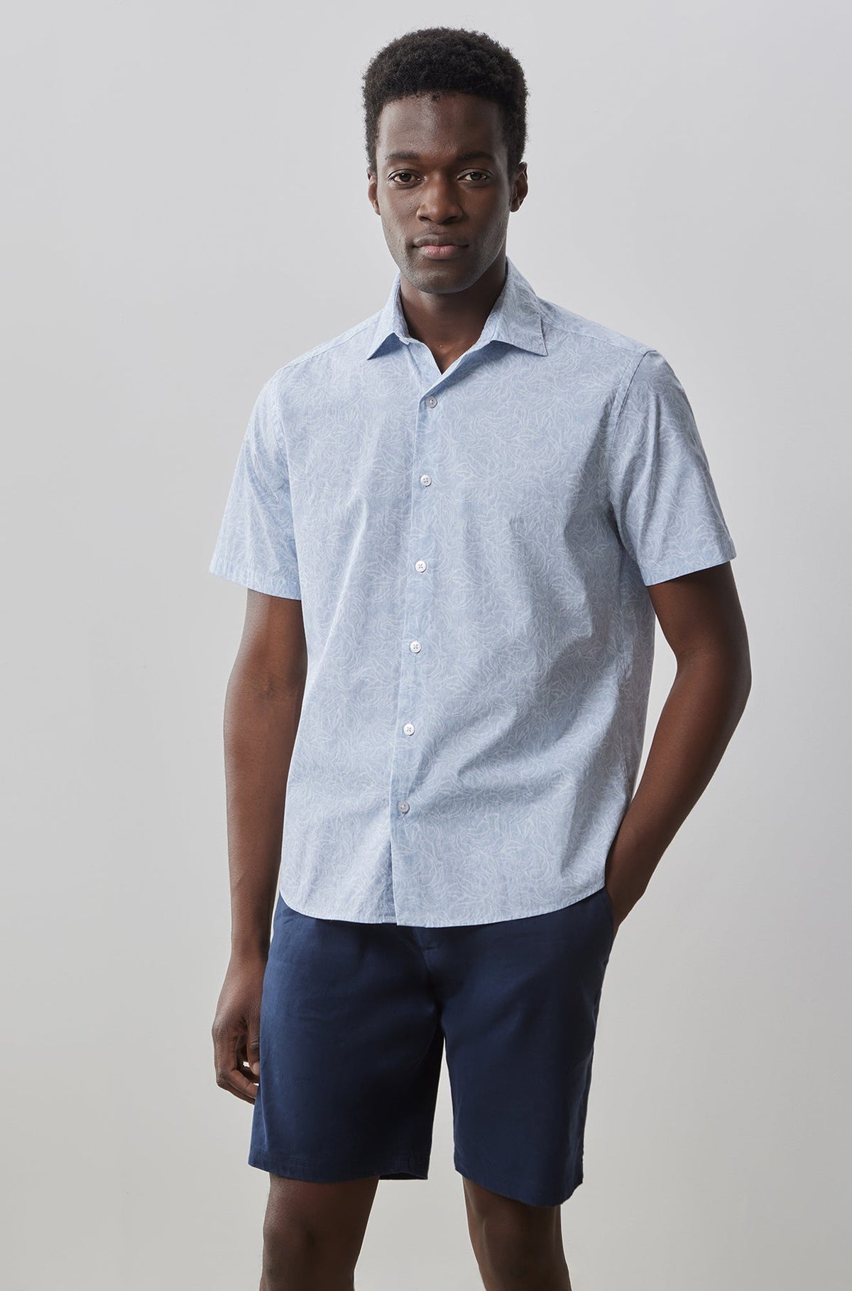 Chemise manches courtes pour homme par Robert Barakett | Blossom RB41177 BLUE | Machemise.ca, vêtements mode pour hommes
