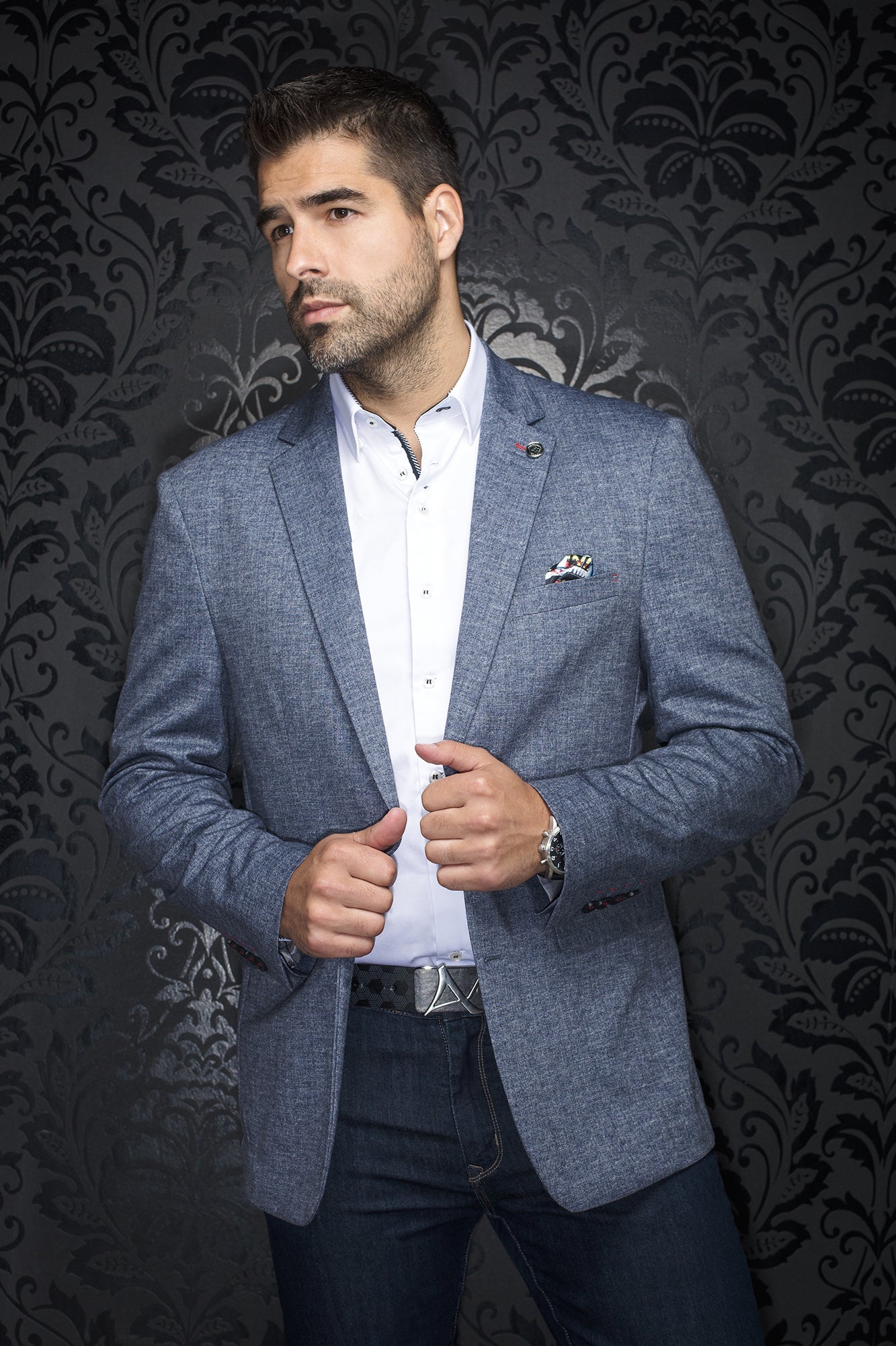 Veston pour homme par Au Noir REYNOLDS Gris Moyen Machemise inventaire complet de