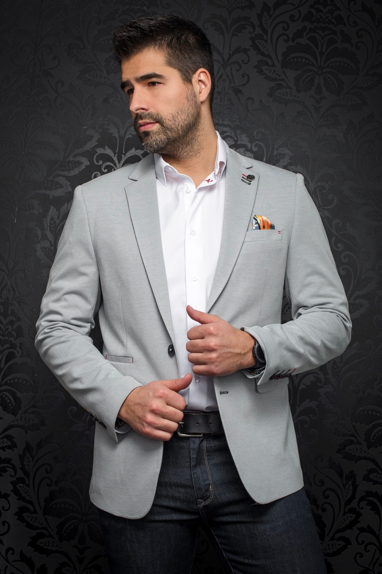 Silver color blazer 2025