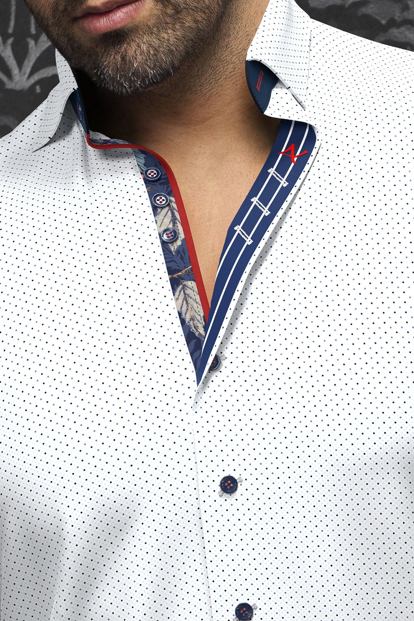 Chemise manches longues pour homme par Au Noir | SALAZAR Blanc Marine | Machemise.ca, inventaire complet de la marque Au Noir
