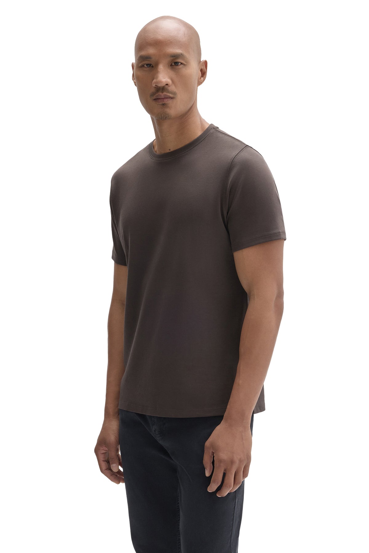 T-Shirt manches courtes brun taupe foncé pour homme par Robert Barakett, vue de cote
