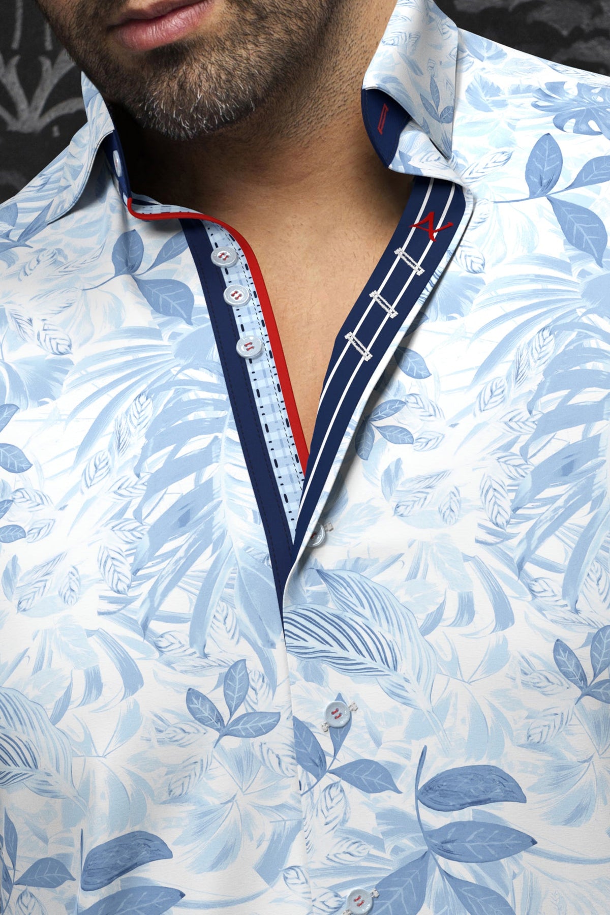 Knit long sleeve shirt for men by Au Noir | ADRIEN Light Blue | Menshirt, complete inventory of the Au Noir brand