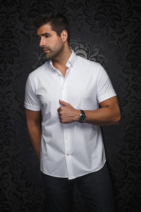Chemise manches courtes en Knit pour homme par Au Noir | ALEX (SS) SLD Blanc | Machemise.ca, inventaire complet de la marque Au Noir