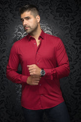 Chemise manches longues en Knit pour homme par Au Noir | ALEXANDER NDL Bourgogne | Machemise, inventaire complet de la marque Au Noir