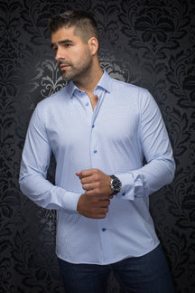 Chemise manches longues en Knit pour homme par Au Noir | ALEXANDER STAR Bleu | Machemise, inventaire complet de la marque Au Noir