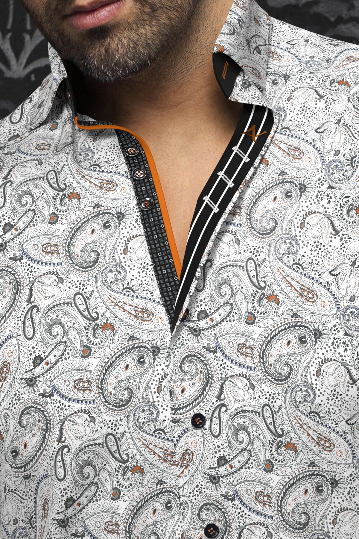 Chemise manches longues pour homme par Au Noir | ALTO Blanc Orange | Machemise.ca, inventaire complet de la marque Au Noir