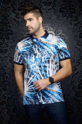 Polo for men by Au Noir | AMAZONIA Turquoise | Menshirt, complete inventory of the Au Noir brand