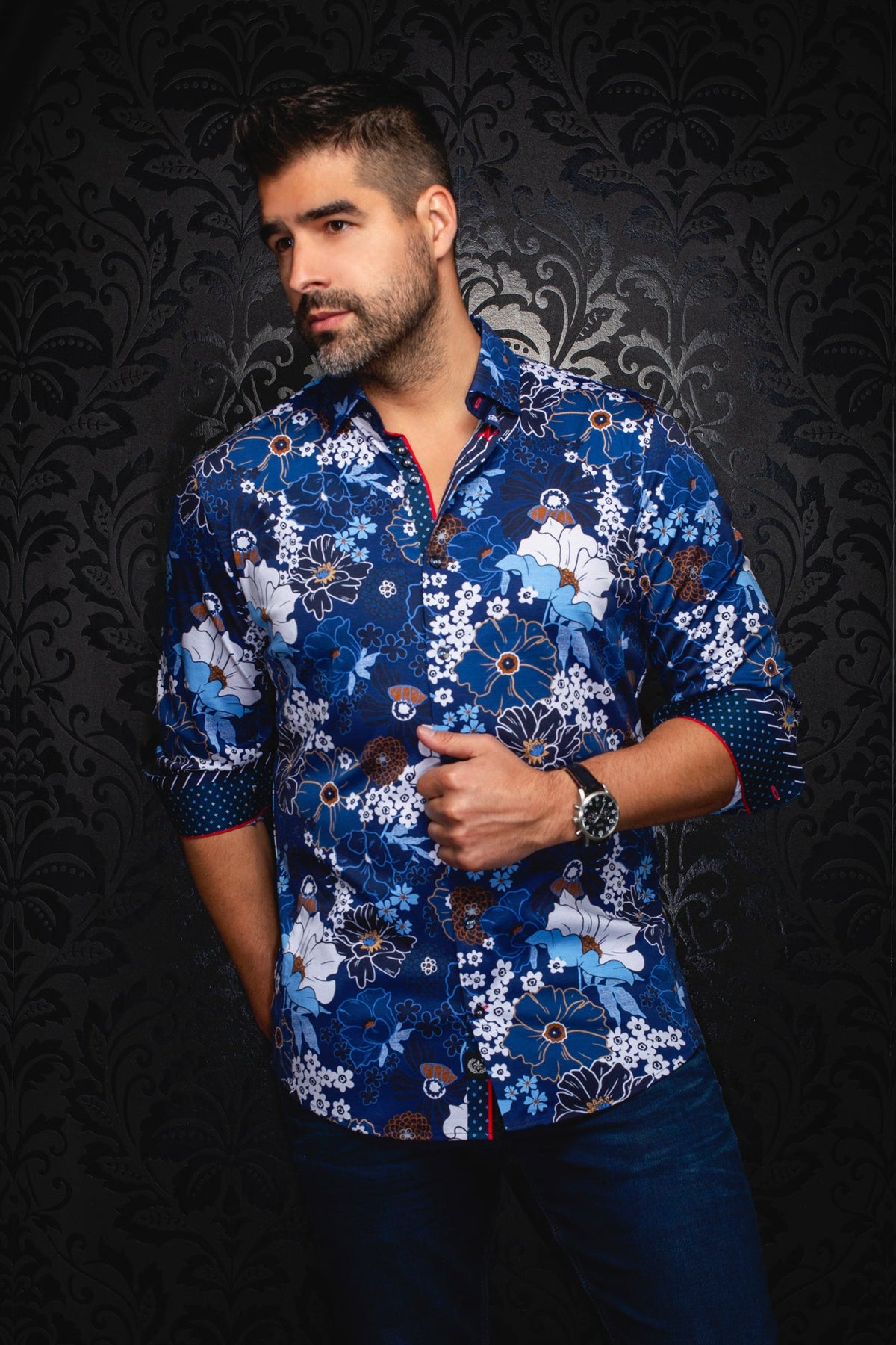 Chemise manches longues en Knit pour homme par Au Noir | AMBROSIA Marine | Machemise.ca, inventaire complet de la marque Au Noir