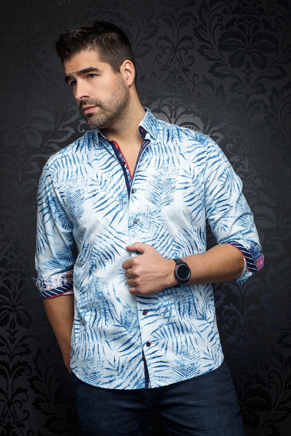 Chemise manches longues pour homme par Au Noir | ARECA Bleu Clair | Machemise.ca, inventaire complet de la marque Au Noir