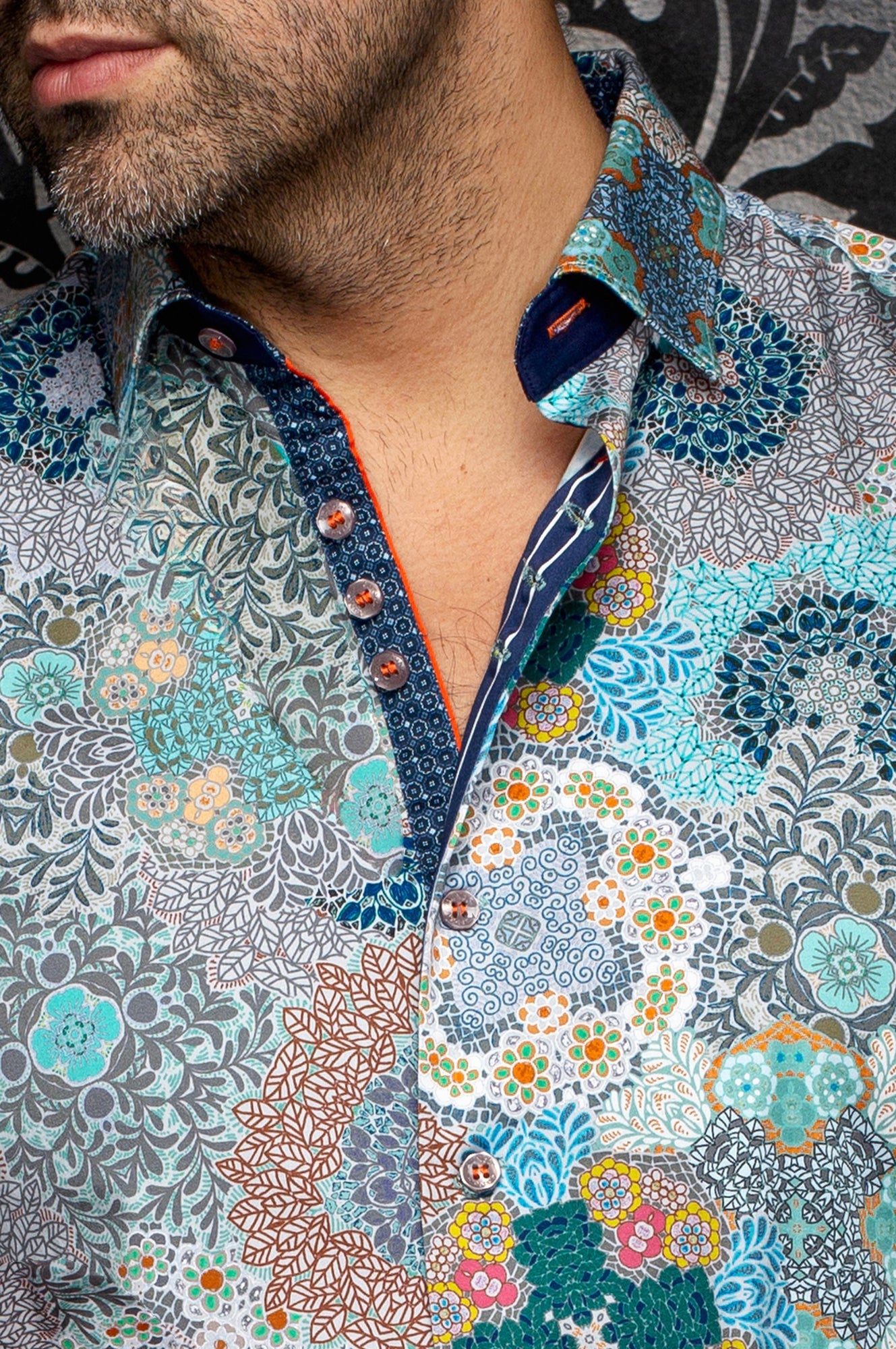 Chemise manches longues en coton extensible pour homme par Au Noir | ASHAR Aqua Vert | Machemise.ca, inventaire complet de la marque Au Noir