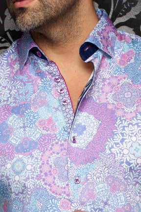 Chemise manches longues en coton extensible pour homme par Au Noir | ASHAR Rose | Machemise.ca, inventaire complet de la marque Au Noir