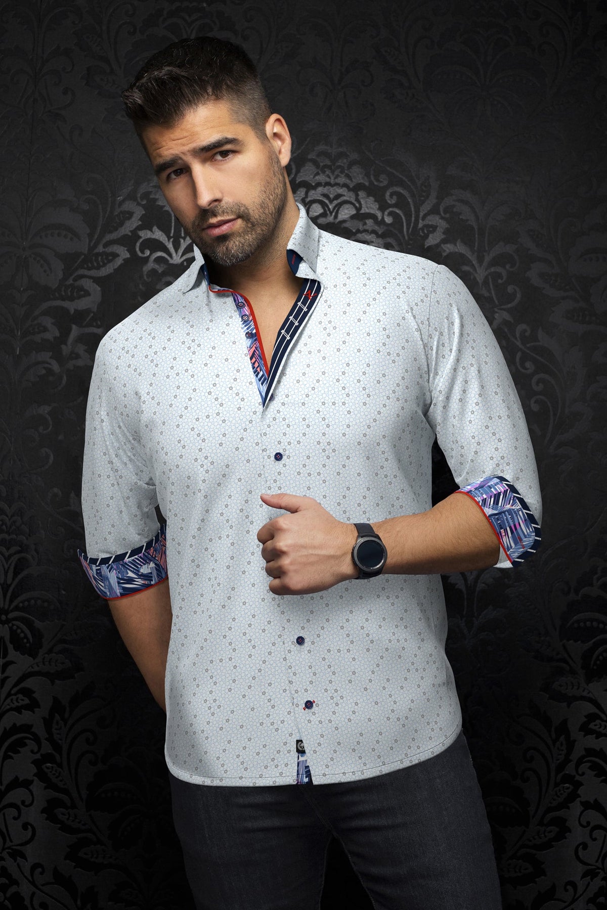 Chemise manches longues pour homme par Au Noir | ATLAS Bleu Clair | Machemise.ca, inventaire complet de la marque Au Noir