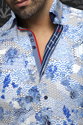 Chemise manches longues en Knit pour homme par Au Noir | AVALON Bleu Clair | Machemise, inventaire complet de la marque Au Noir