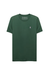 T-Shirt à col rond vert foncé, manches courtes pour homme par Psycho Bunny, vue produit