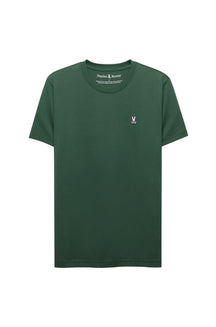 T-Shirt à col rond vert foncé, manches courtes pour homme par Psycho Bunny, vue produit