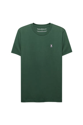 T-Shirt à col rond vert foncé, manches courtes pour homme par Psycho Bunny, vue produit
