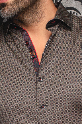 Chemise manches longues pour homme par Au Noir | BANGALORE Noir Beige | Machemise.ca, inventaire complet de la marque Au Noir