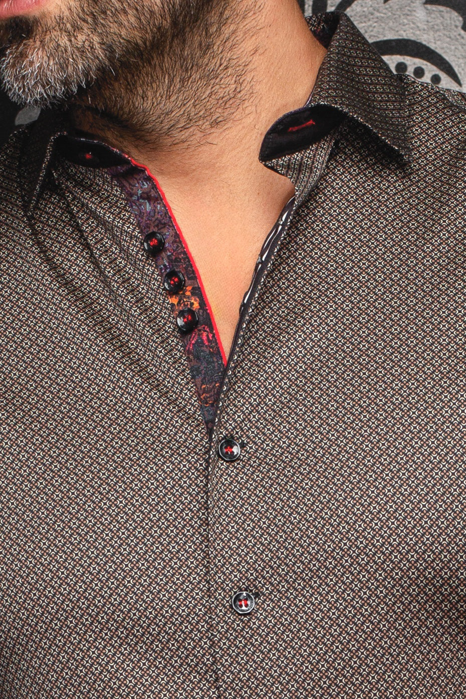 Chemise manches longues pour homme par Au Noir | BANGALORE Noir Beige | Machemise, inventaire complet de la marque Au Noir