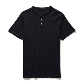 Chandail manches courtes henley pour homme par Robert Barakett | Georgia RB01173 Noir | Machemise.ca, vêtements mode pour hommes