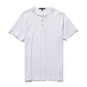 Chandail manches courtes henley pour homme par Robert Barakett | Georgia RB01173 Blanc | Machemise.ca, vêtements mode pour hommes