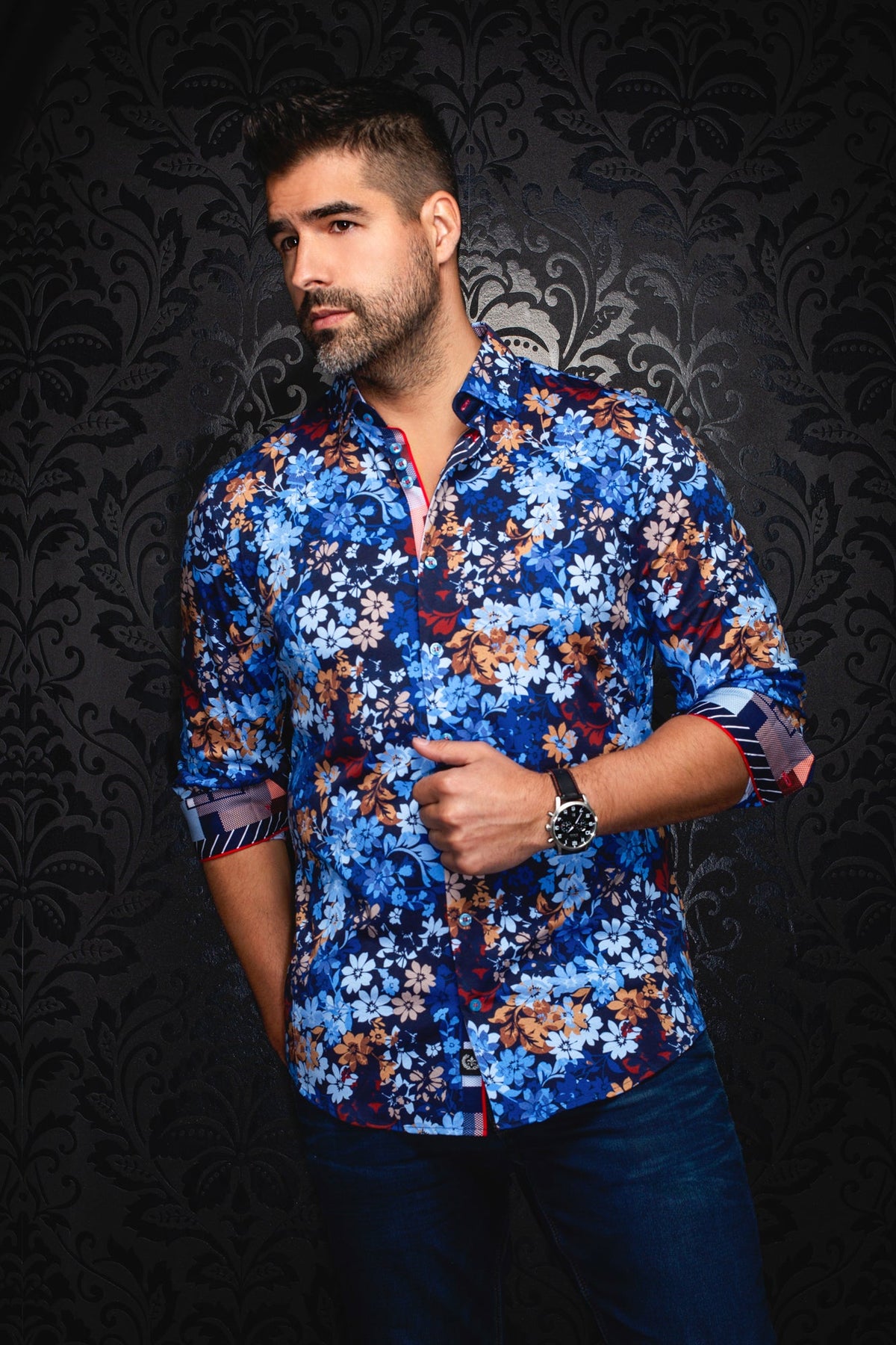 Chemise manches longues en Knit pour homme par Au Noir | BITTERSWEET Marine | Machemise.ca, inventaire complet de la marque Au Noir