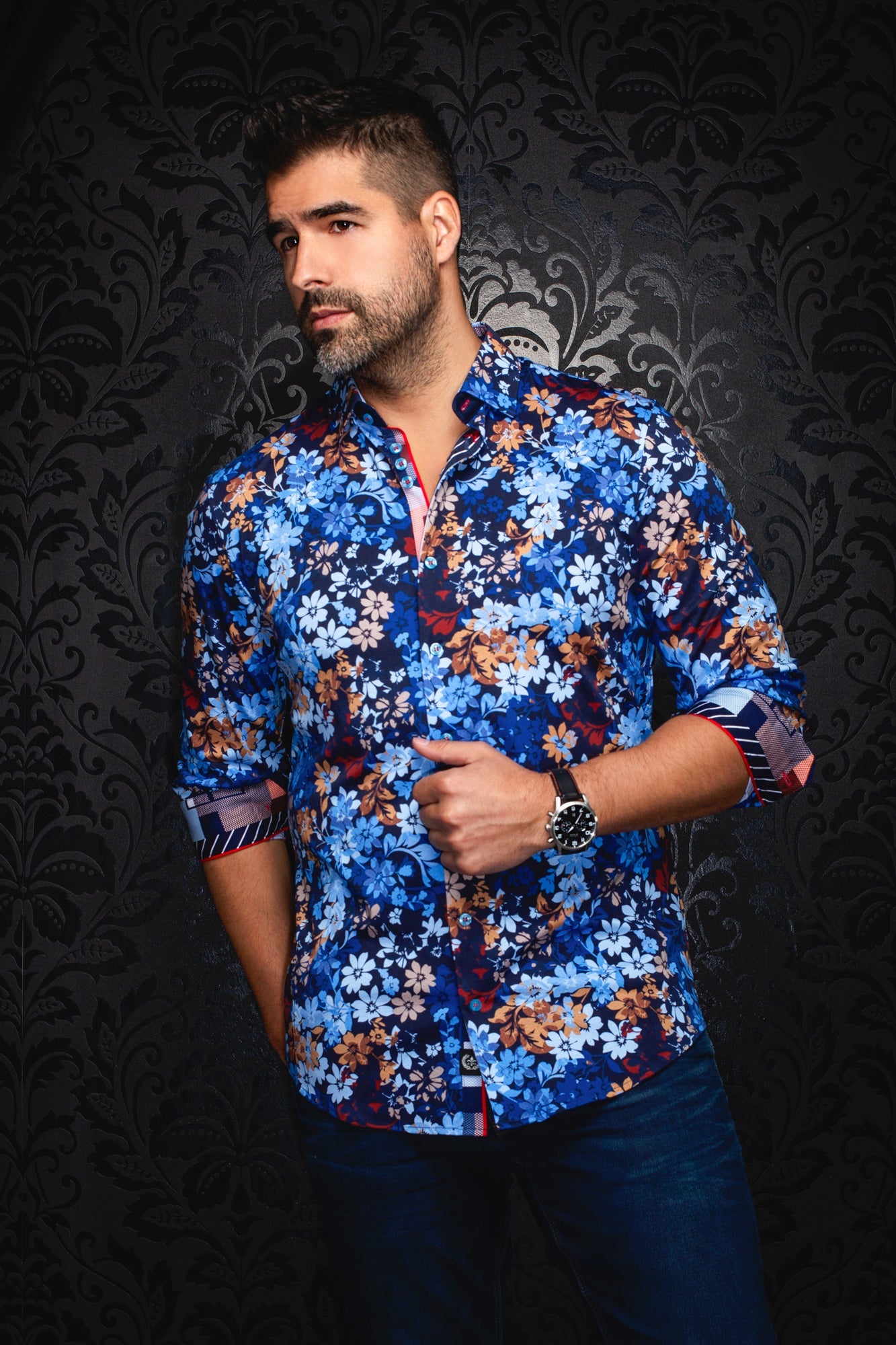 Chemise manches longues en Knit pour homme par Au Noir | BITTERSWEET Marine | Machemise.ca, inventaire complet de la marque Au Noir