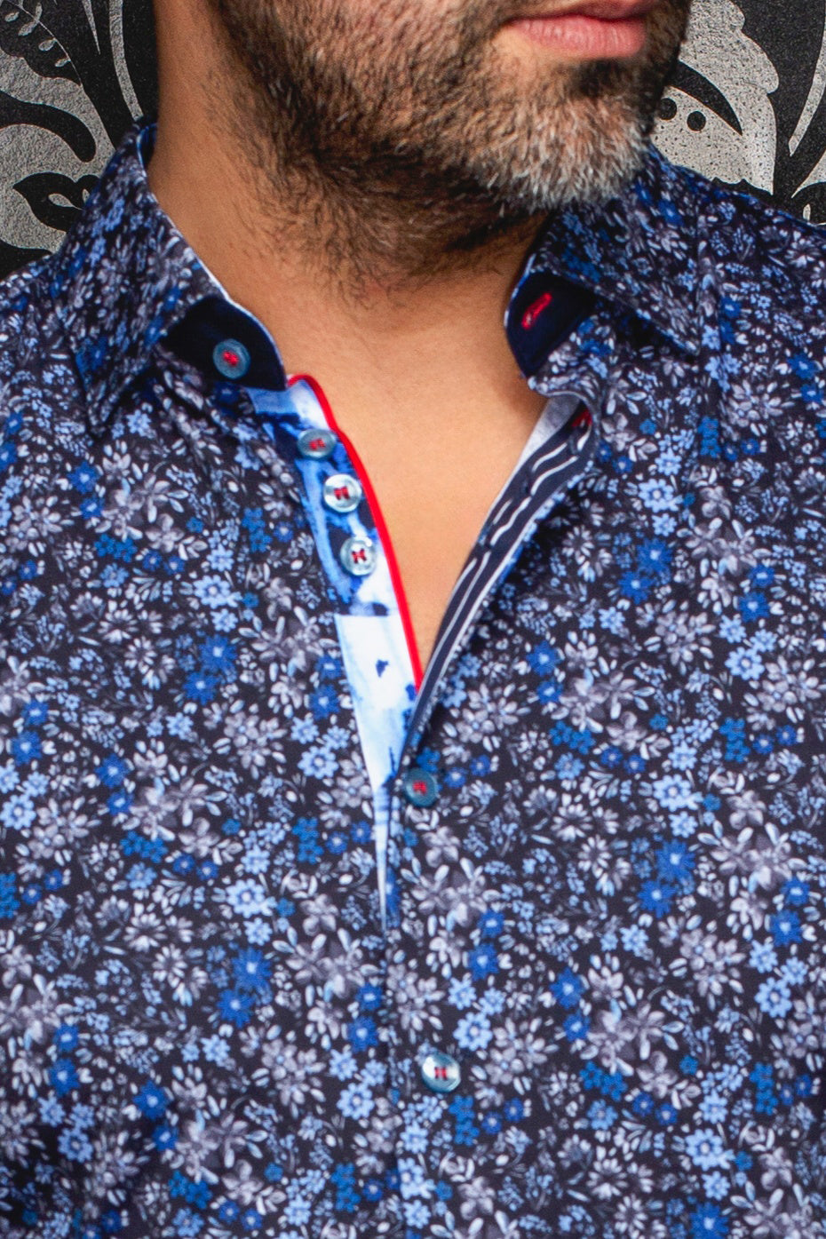 Chemise manches longues en Knit pour homme par Au Noir | BLOOM Noir Royal | Machemise.ca, inventaire complet de la marque Au Noir
