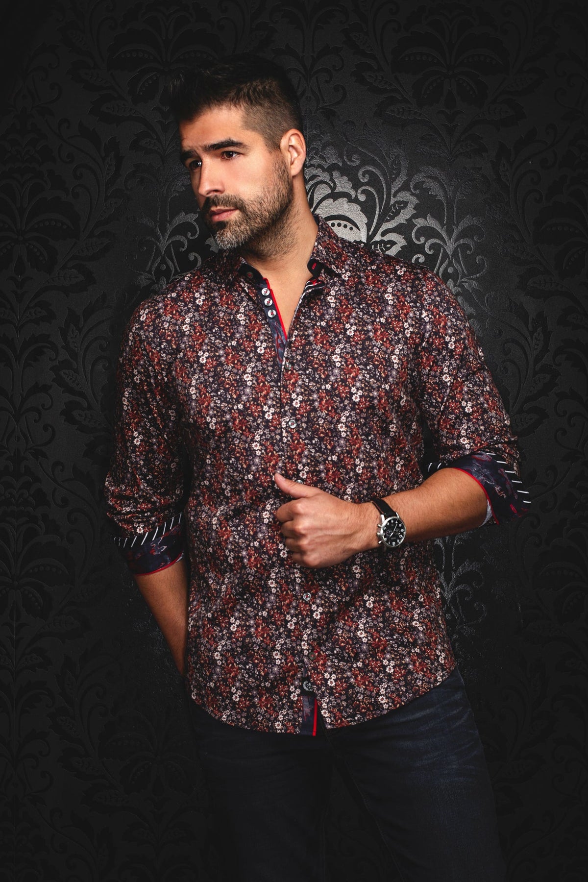 Chemise manches longues en Knit pour homme par Au Noir | BLOOM Rouille | Machemise.ca, inventaire complet de la marque Au Noir