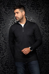 Au Noir men's black sport jacket, front model view