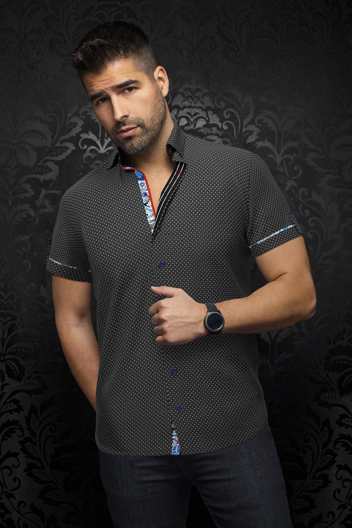 Chemise manches courtes pour homme par Au Noir | BOTERO(SS) Noir | Machemise.ca, inventaire complet de la marque Au Noir