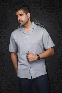 Chemise manches courtes en nylon à col plat pour homme par Au Noir | BRAHEA-T Gris Clair | Machemise.ca, inventaire complet de la marque Au Noir