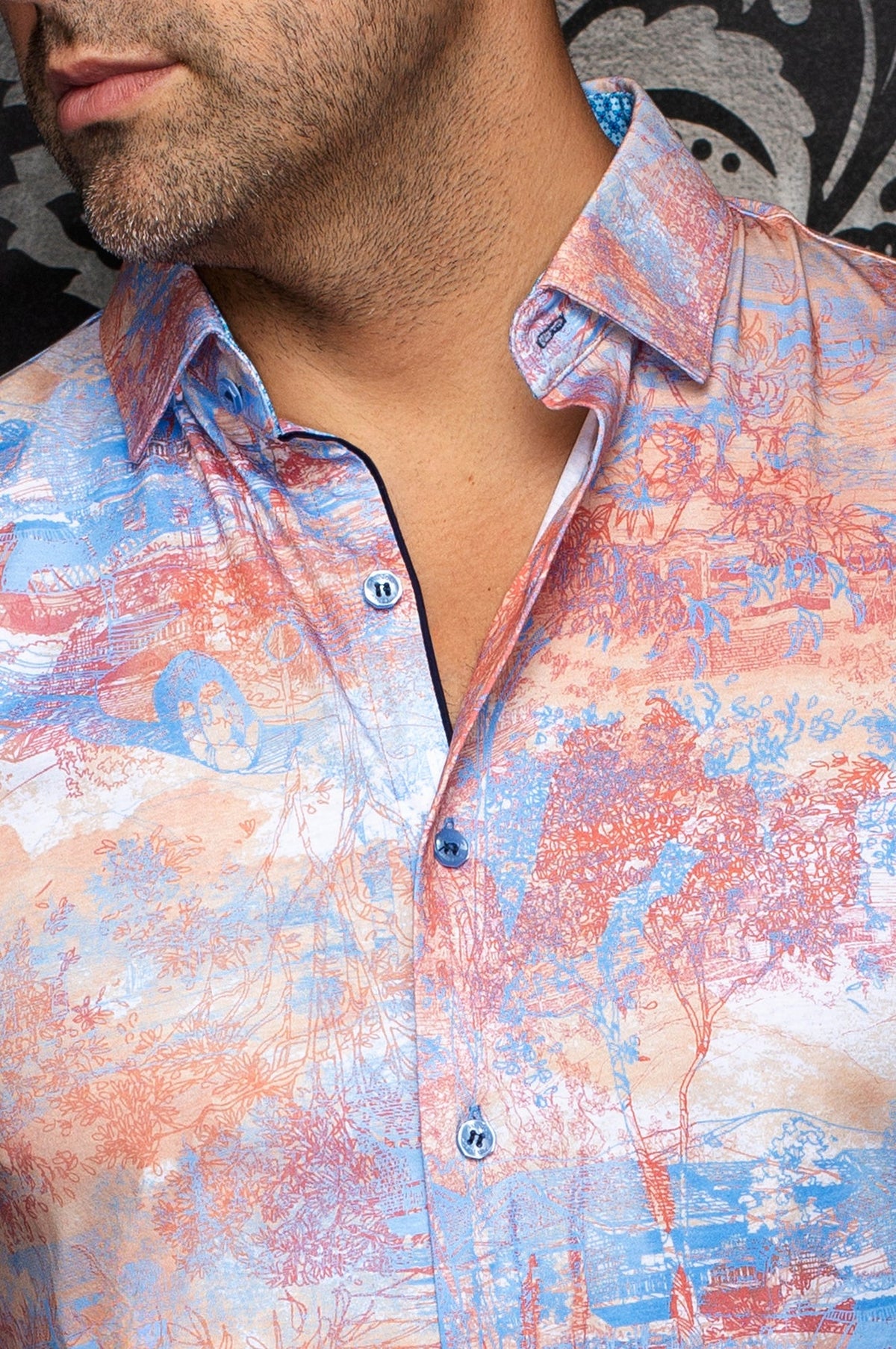 Chemise manches longues en Knit extensible pour homme par Au Noir | BREEZE Orange | Machemise.ca, inventaire complet de la marque Au Noir