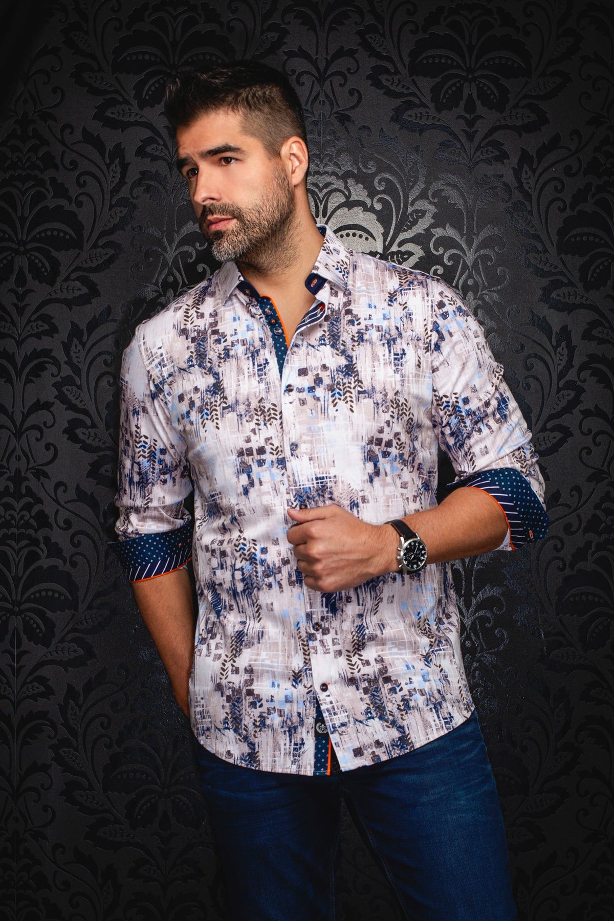 Chemise manches longues en Knit pour homme par Au Noir | CANTABRIA Pierre | Machemise.ca, inventaire complet de la marque Au Noir