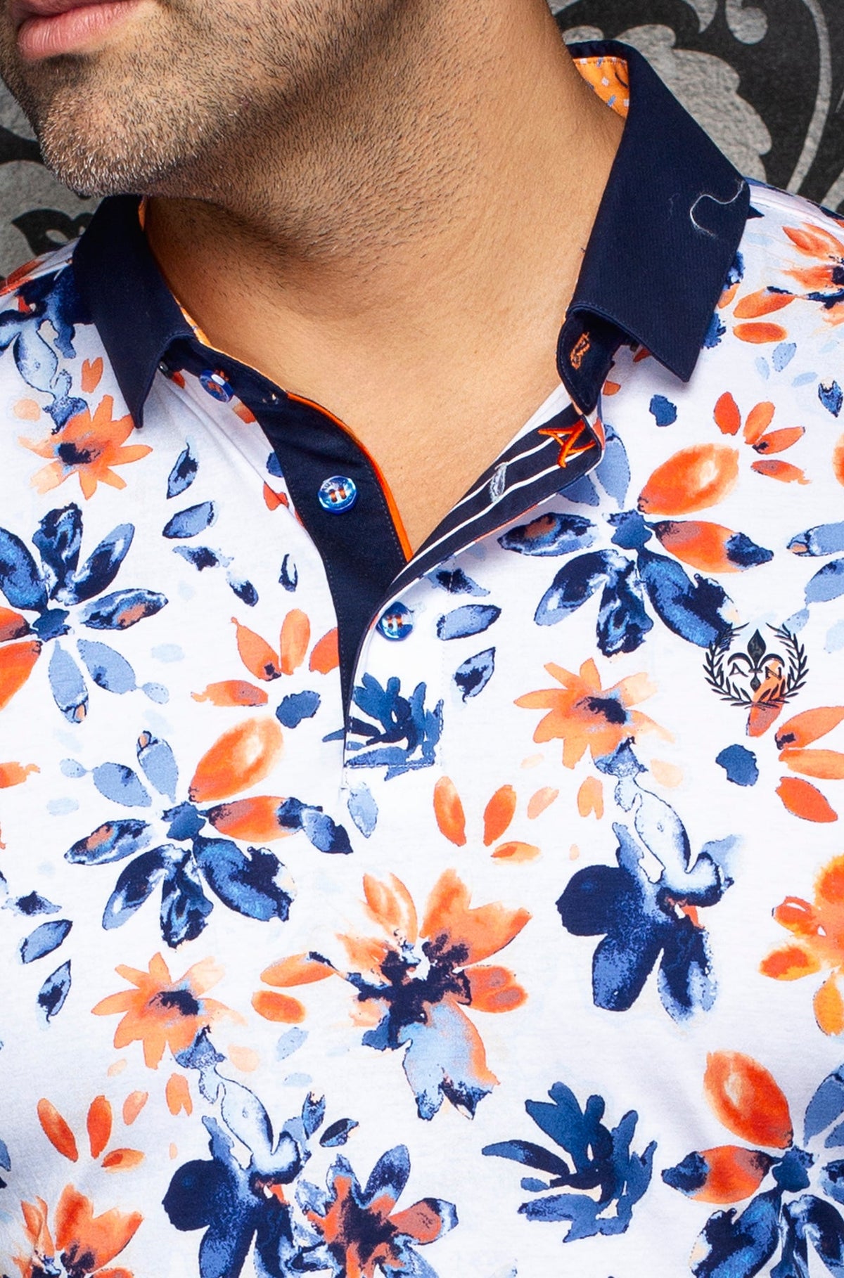 Polo pour homme par Au Noir | CANTERAS Blanc Orange | Machemise.ca, inventaire complet de la marque Au Noir