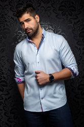 Long sleeve shirt for men by Au Noir | CAREY Light Blue | Menshirt.com, complete inventory of the Au Noir brand