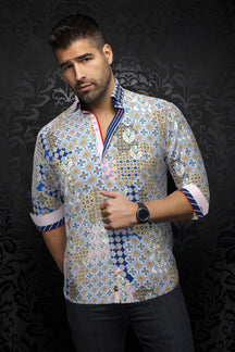 Long sleeve shirt for men by Au Noir | CARLSON Pink | Menshirt, complete inventory of the Au Noir brand