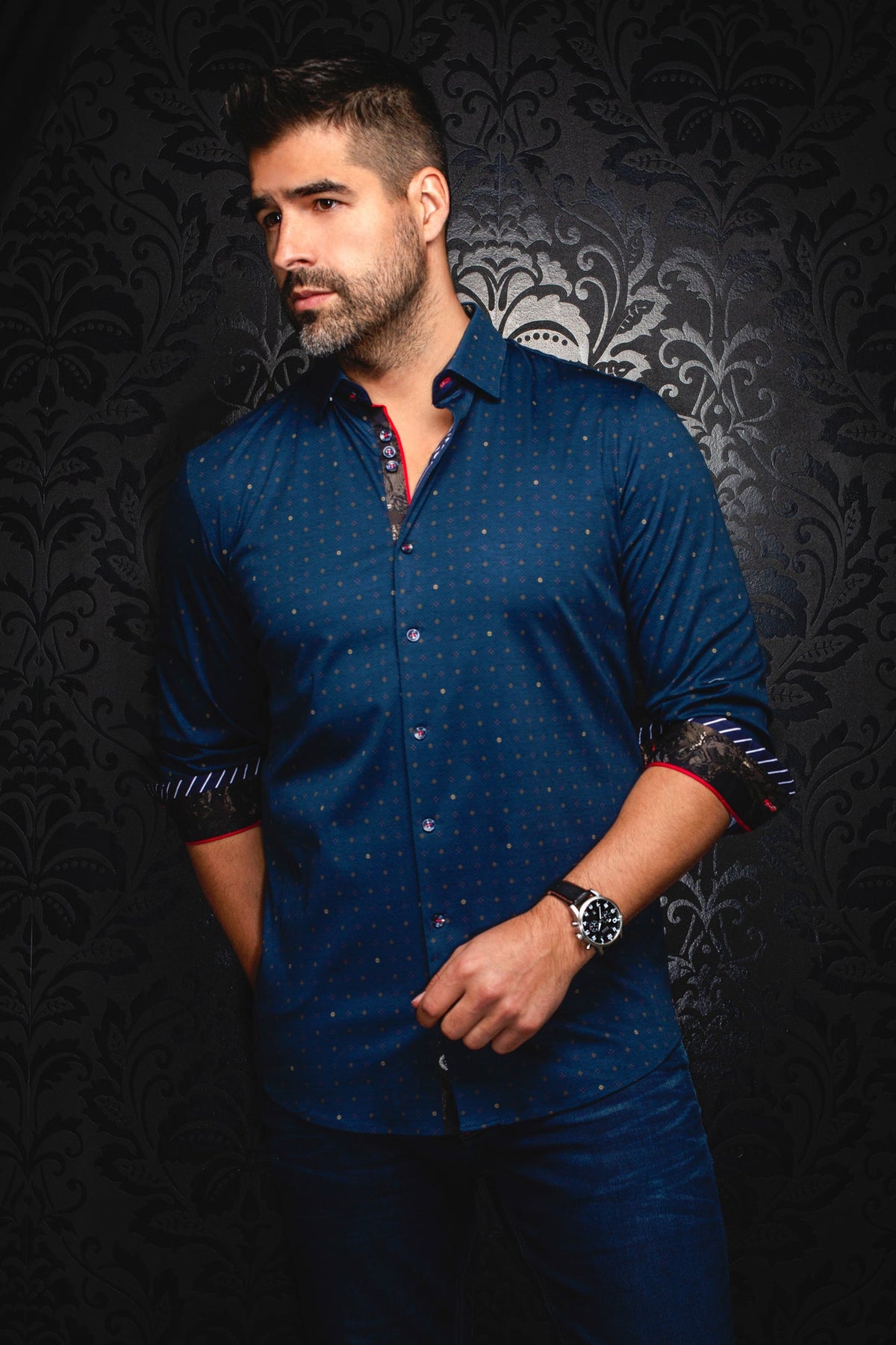 Chemise manches longues en Knit pour homme par Au Noir | CLYDE Marine Tabac | Machemise.ca, inventaire complet de la marque Au Noir