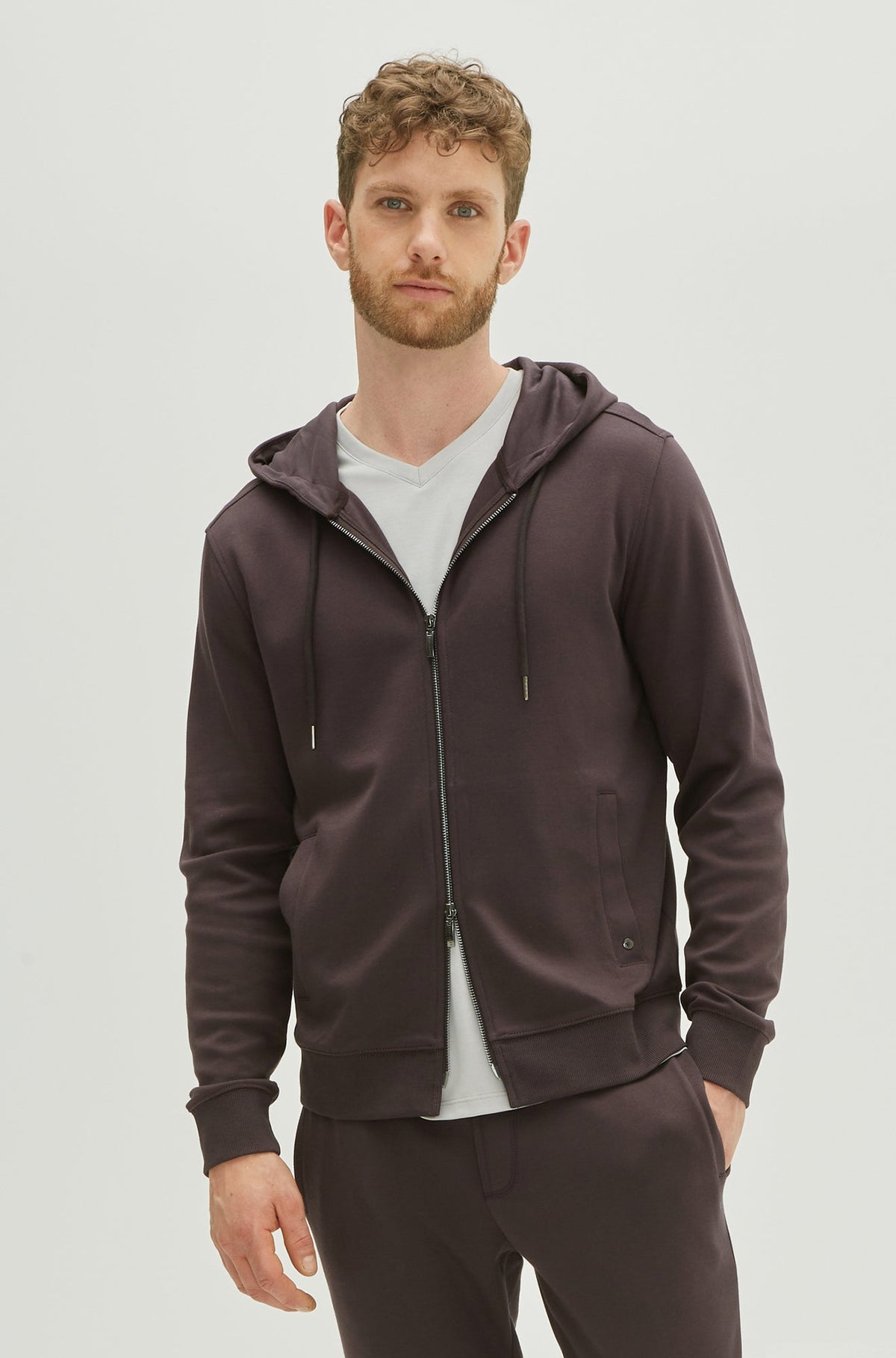 Coton ouaté à fermeture éclair complète pour homme par Robert Barakett | Cortina RB01247 Œuf de Canard | Machemise.ca, vêtements mode pour hommes