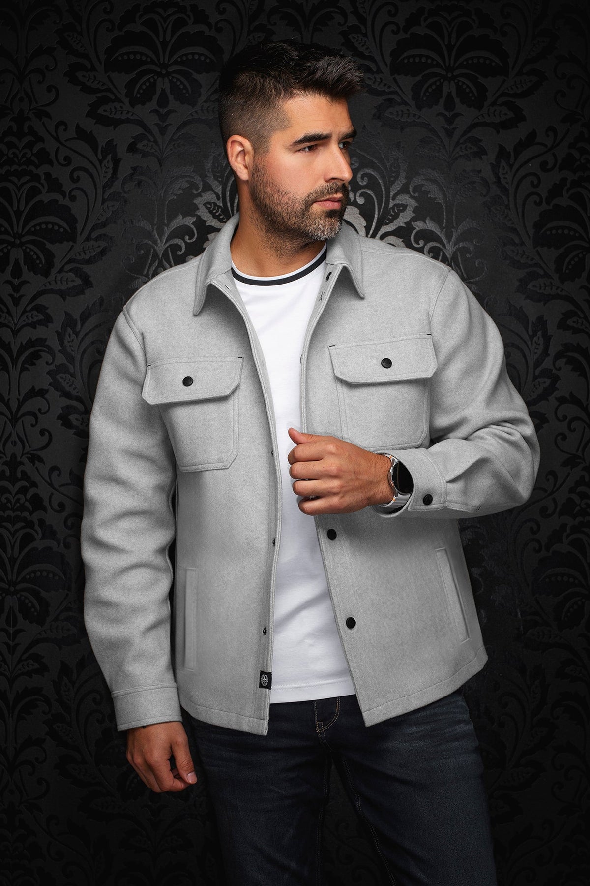 Surchemise pour homme par Au Noir | DANALI Gris Pâle | Machemise.ca, inventaire complet de la marque Au Noir