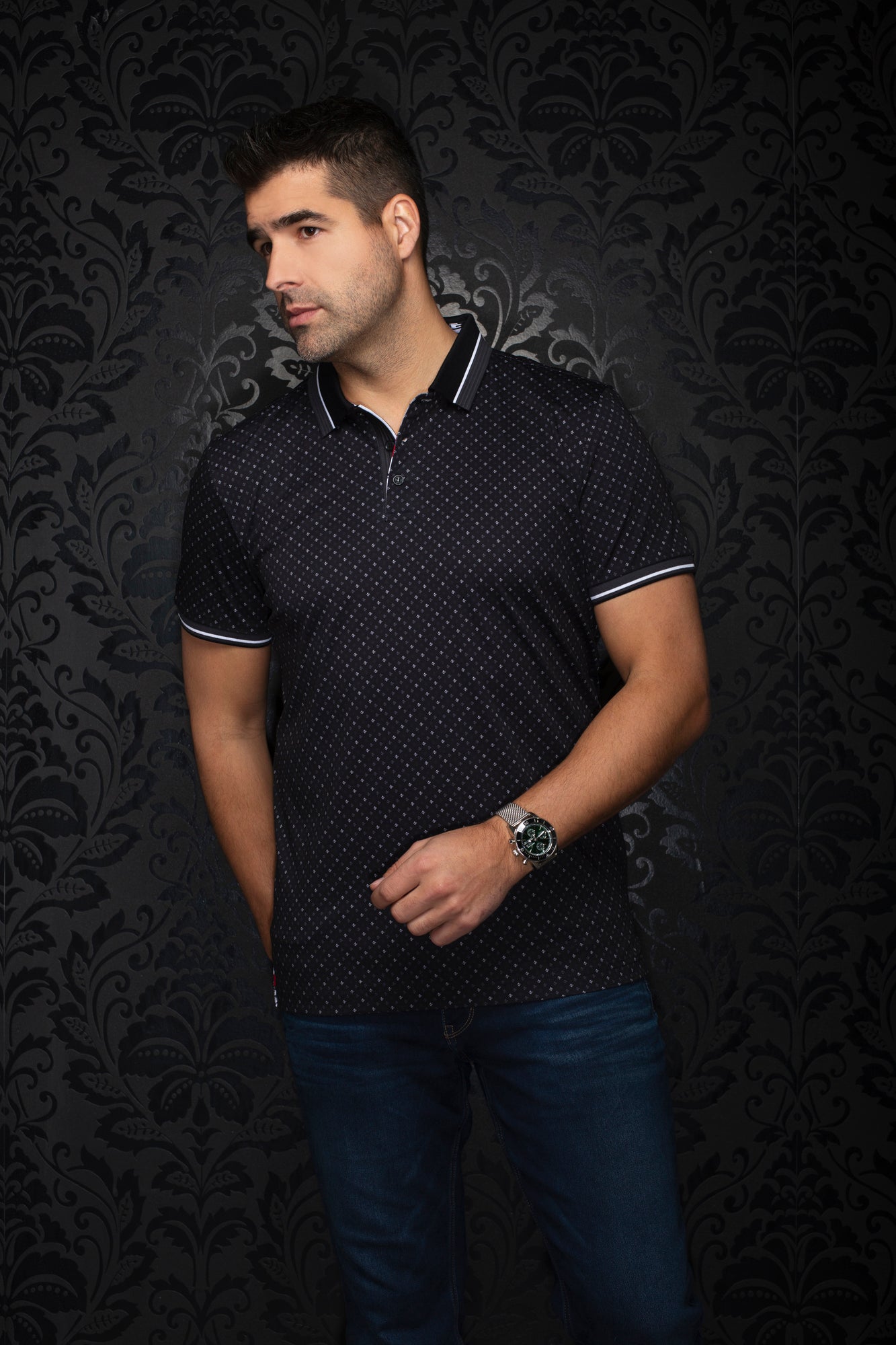 Polo pour homme par Au Noir | DARREN Noir | Machemise.ca, inventaire complet de la marque Au Noir