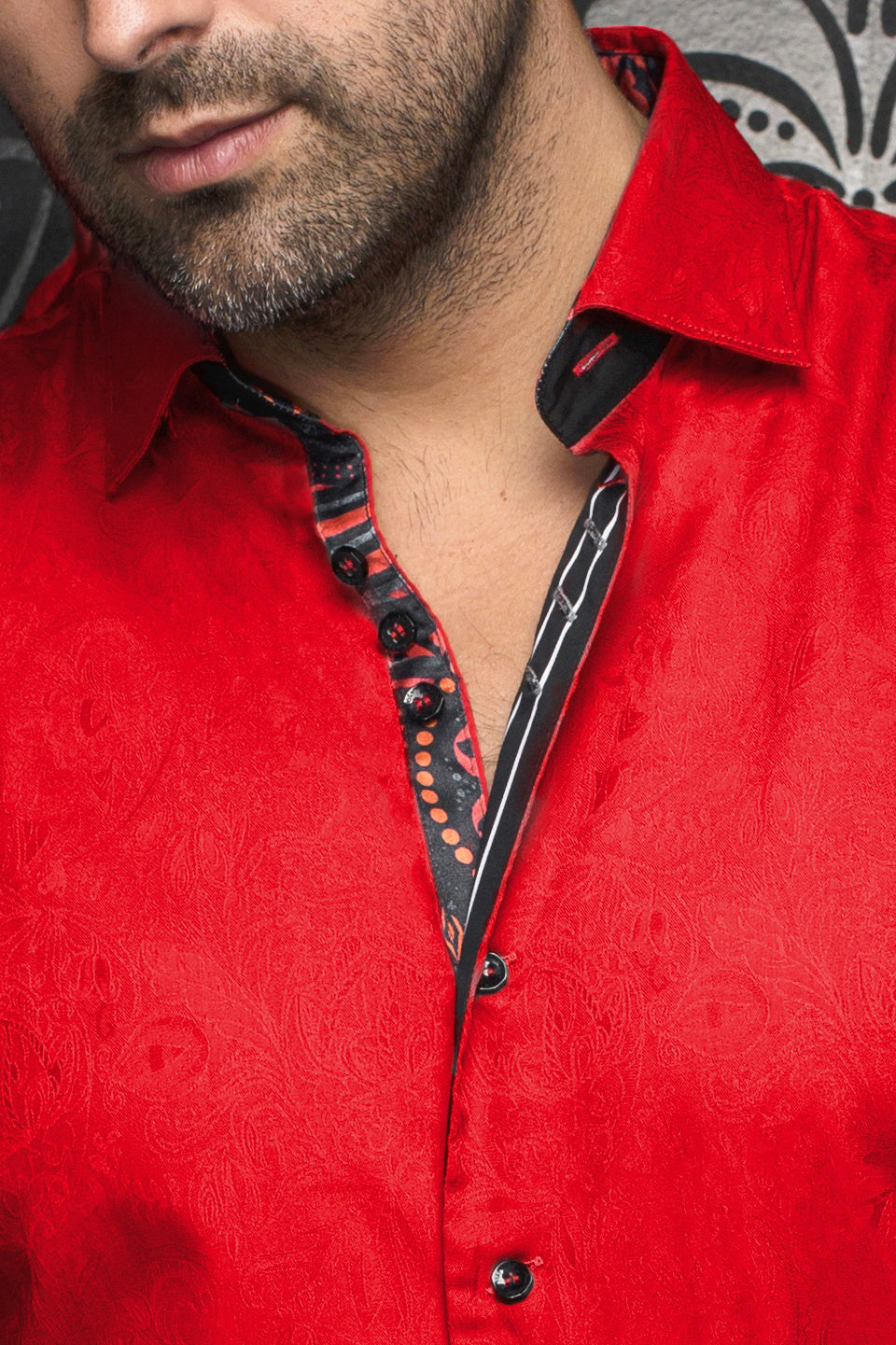 Chemise manches longues pour homme par Au Noir | DOMINION Rouge | Machemise, inventaire complet de la marque Au Noir