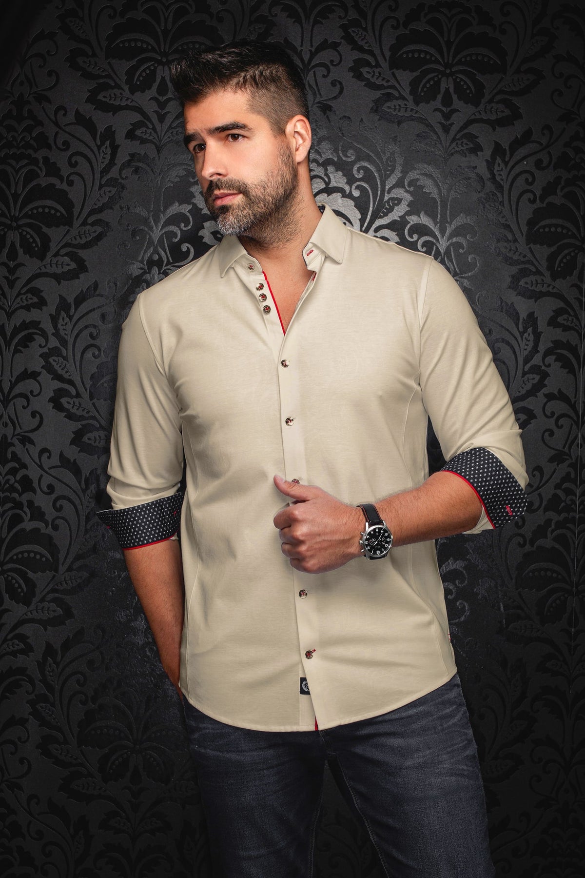 Chemise manches longues en Knit pour homme par Au Noir | DUNN Pierre | Machemise.ca, inventaire complet de la marque Au Noir