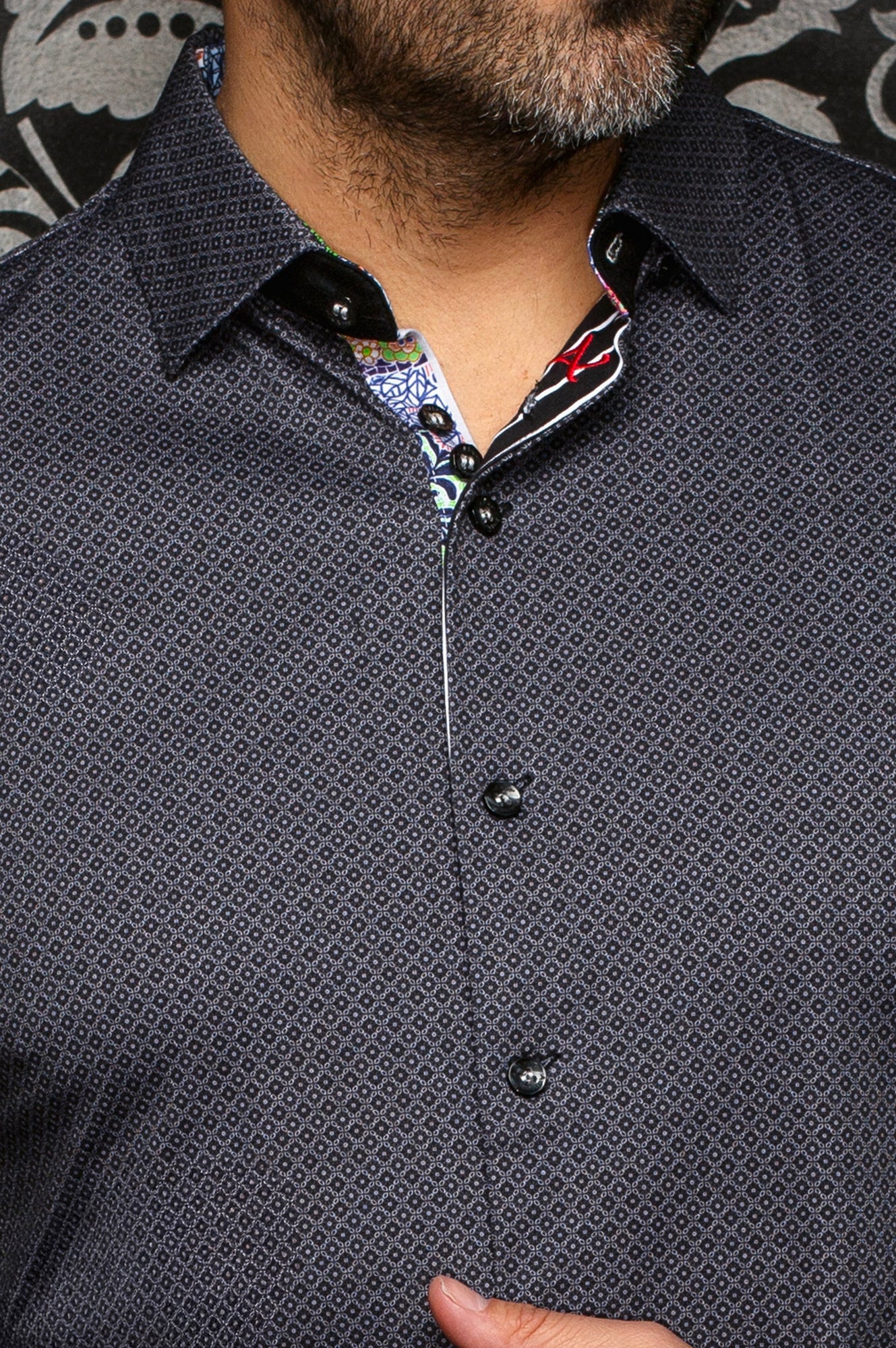 Chemise manches longues en Knit extensible pour homme par Au Noir | ELVARIS Noir | Machemise.ca, inventaire complet de la marque Au Noir