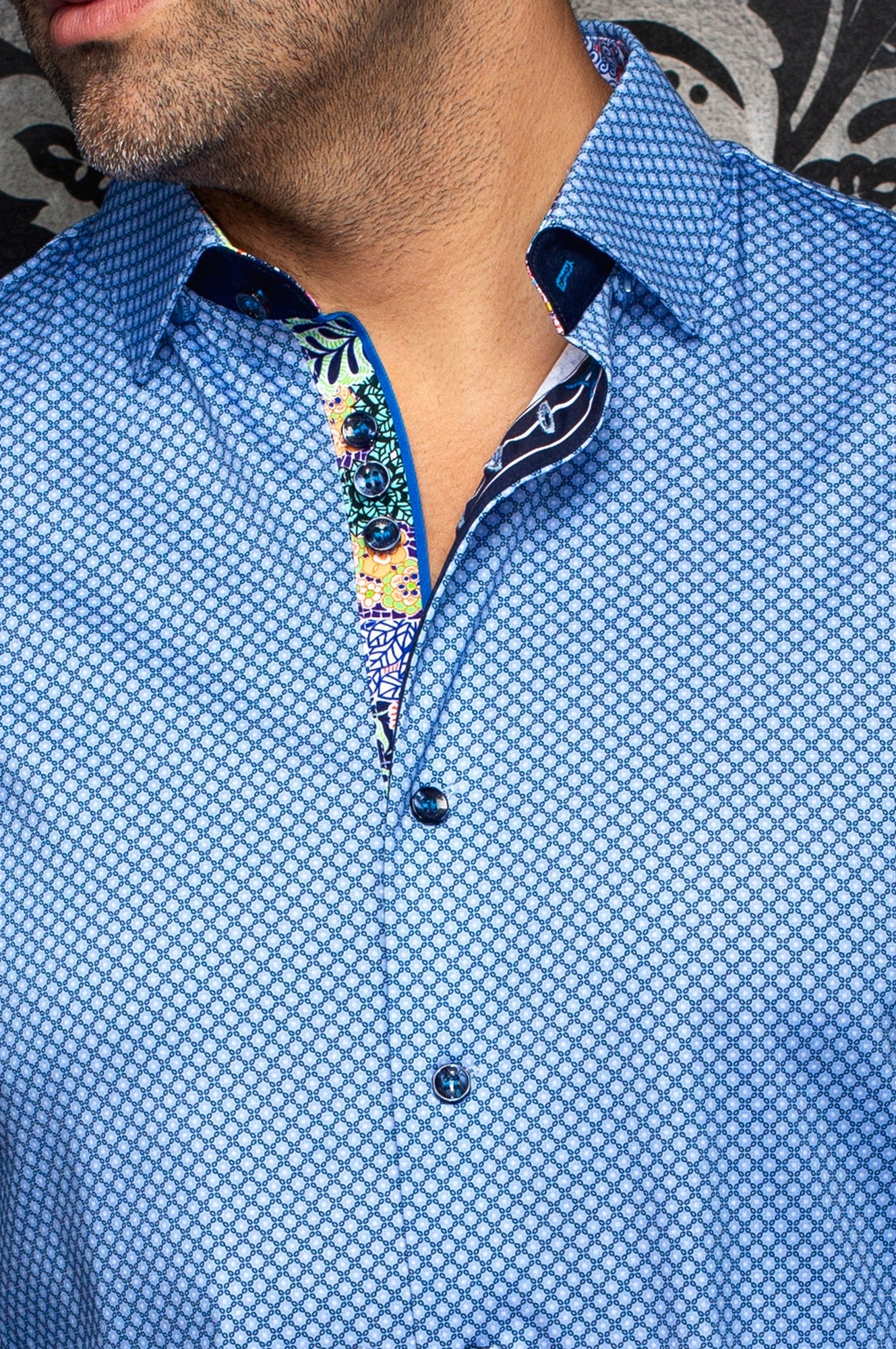 Chemise manches longues en Knit extensible pour homme par Au Noir | ELVARIS Bleu Pâle | Machemise.ca, inventaire complet de la marque Au Noir
