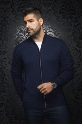 Merino wool Vest for men by Au Noir | ESTEBAN_FZ Navy | Menshirt, complete inventory of the Au Noir brand