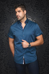Chemise manches courtes pour homme par Au Noir | FARO(SS) Marine | Machemise.ca, inventaire complet de la marque Au Noir