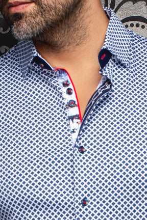 Chemise manches longues en Knit pour homme par Au Noir | FIERO Blanc Marine | Machemise.ca, inventaire complet de la marque Au Noir